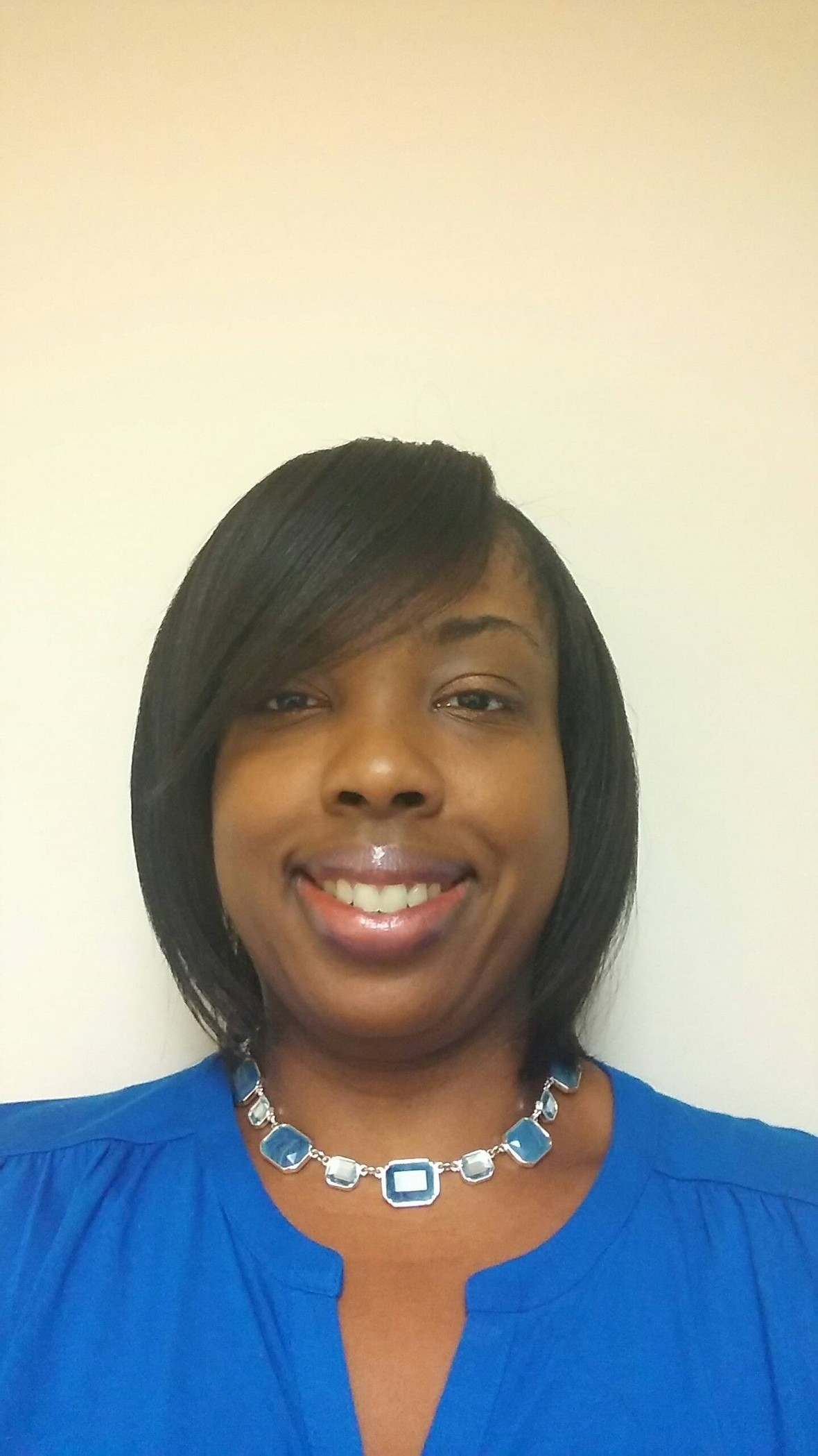 Michele in blue with blue necklace 5 22 17